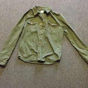 Army green button up